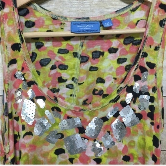 Simply Vera Vera Wang sequin trim tank petite XS - Picture 2 of 4
